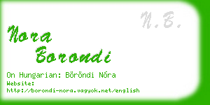 nora borondi business card