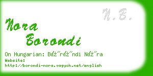 nora borondi business card